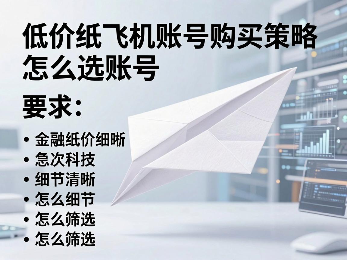 低价纸飞机账号购买策略怎么选账号,列表清单怎么筛选