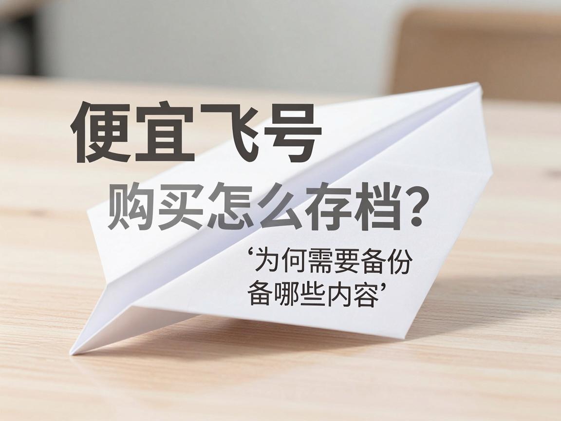 便宜纸飞机账号购买怎么存档?为何需要备份,备哪些内容