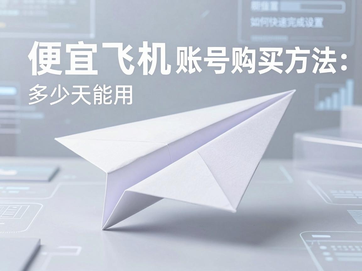 便宜纸飞机账号购买方法：多少天能用，如何快速完成设置